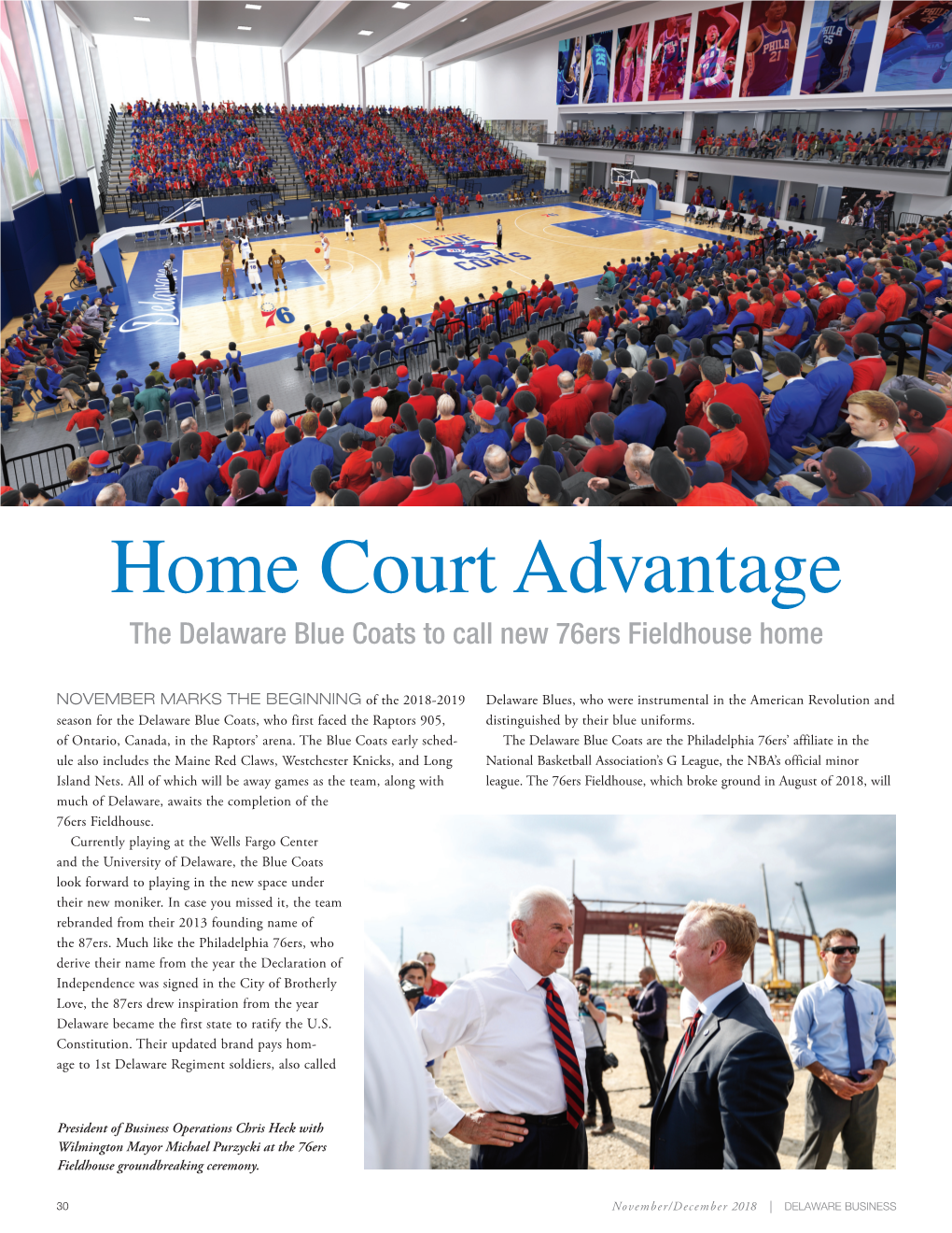 Home Court Advantage the Delaware Blue Coats to Call New 76Ers Fieldhouse Home