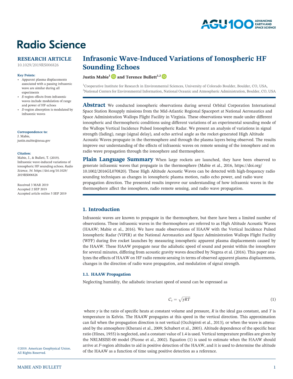 Infrasonic Wave‐Induced Variations of Ionospheric HF Sounding Echoes