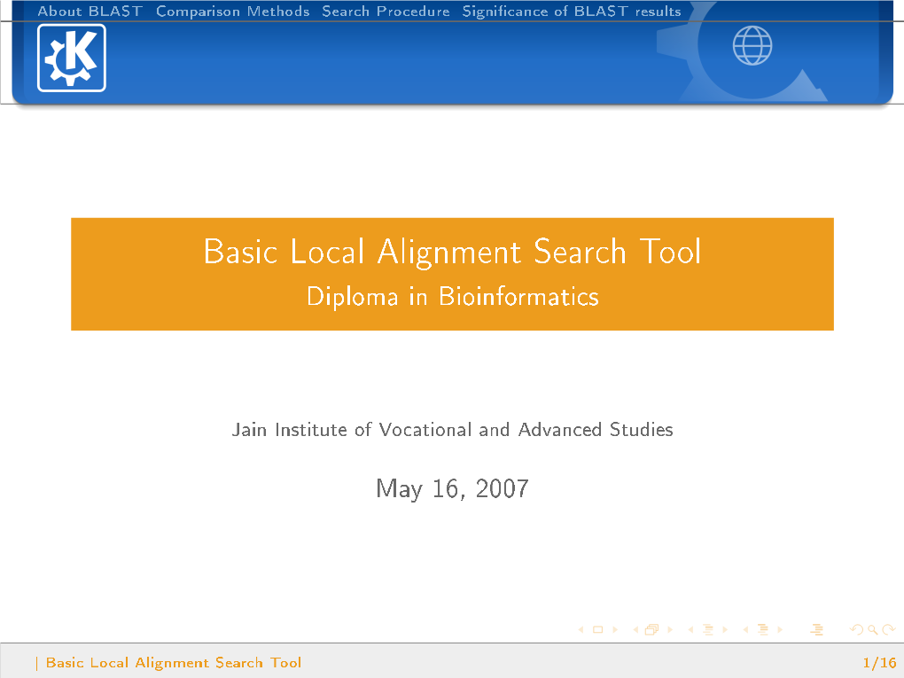 Basic Local Alignment Search Tool Diploma in Bioinformatics