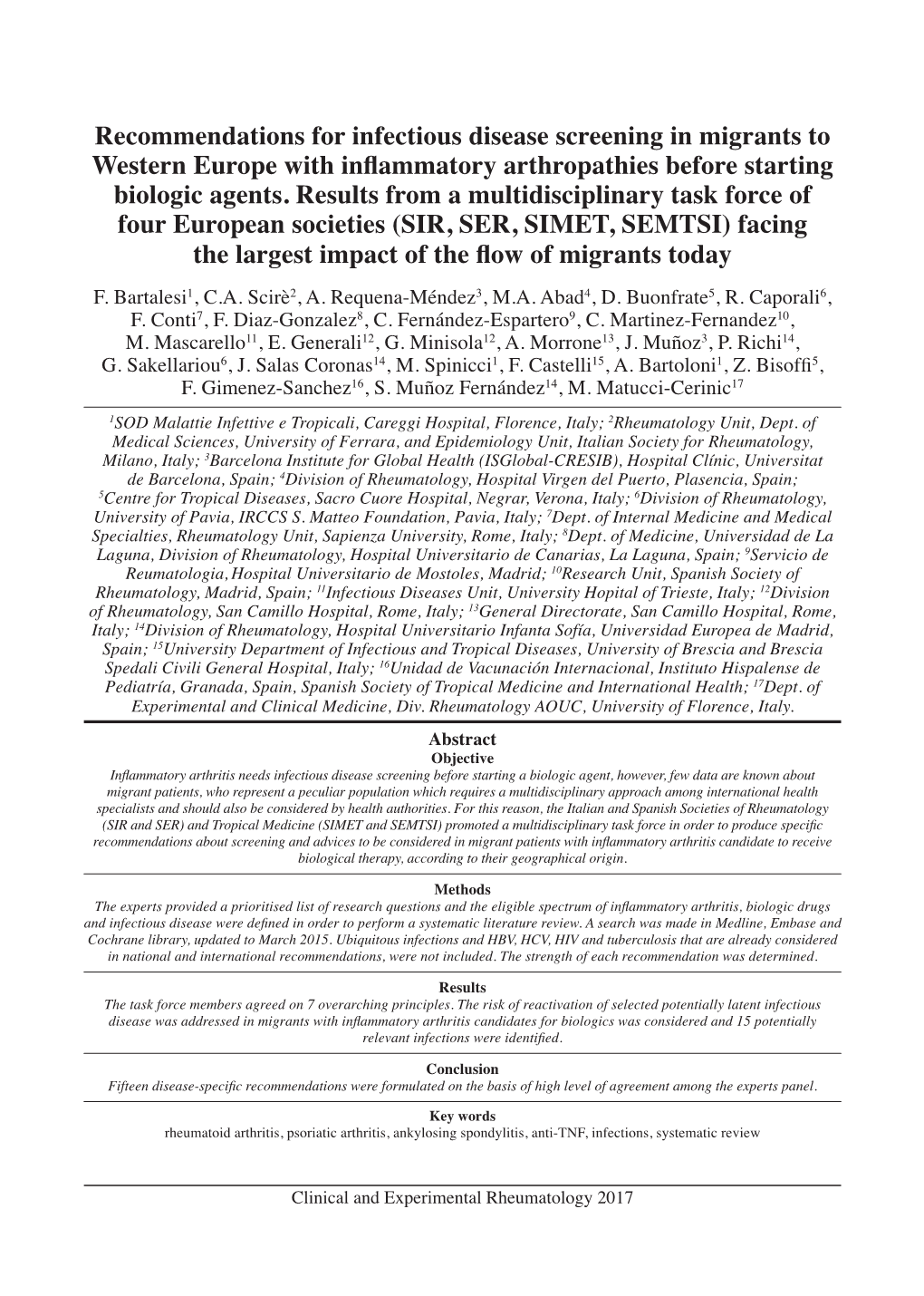 Recommendations for Infectious Disease Screening in Migrants to Western Europe with Inflammatory Arthropathies Before Starting Biologic Agents