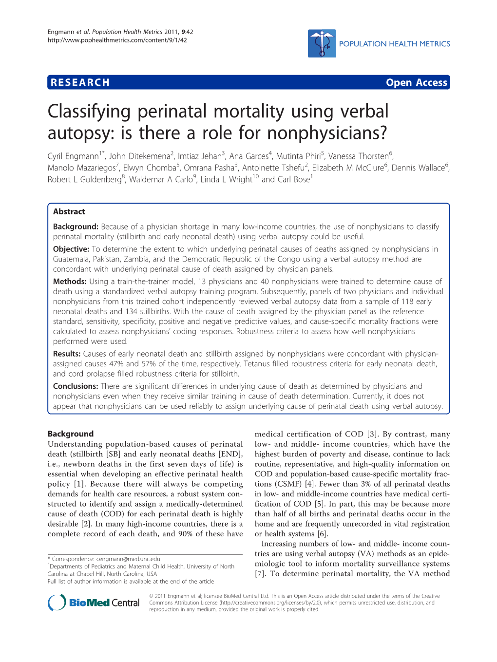 Classifying Perinatal Mortality Using Verbal Autopsy: Is There a Role For