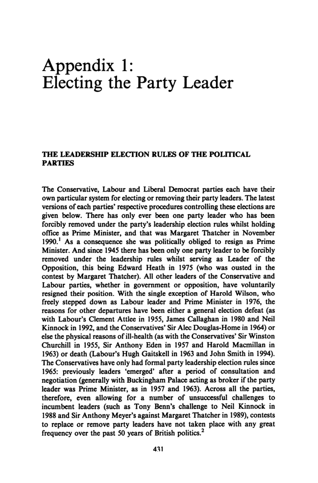 Appendix 1: Electing the Party Leader