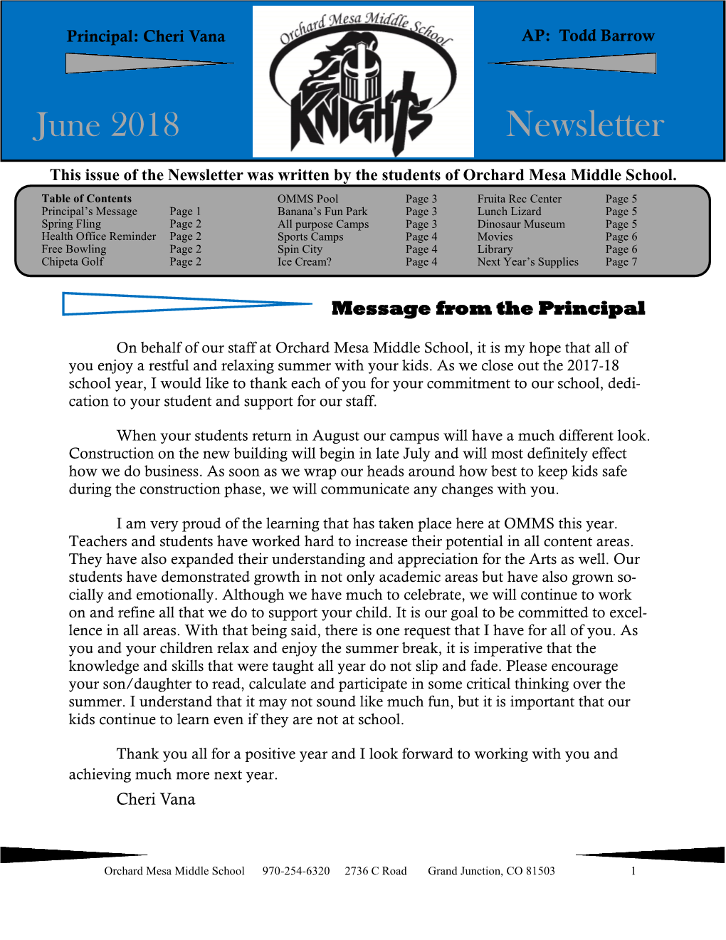 June 2018 OMMS Newsletter.Pdf