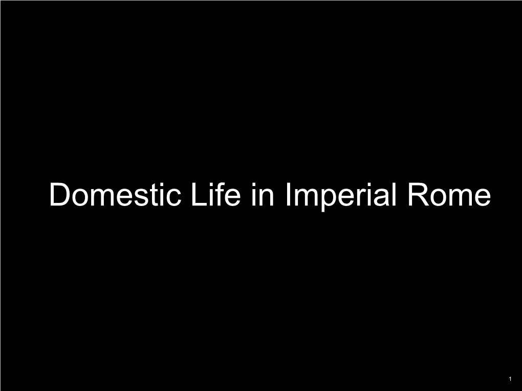 Domestic Life in Imperial Rome