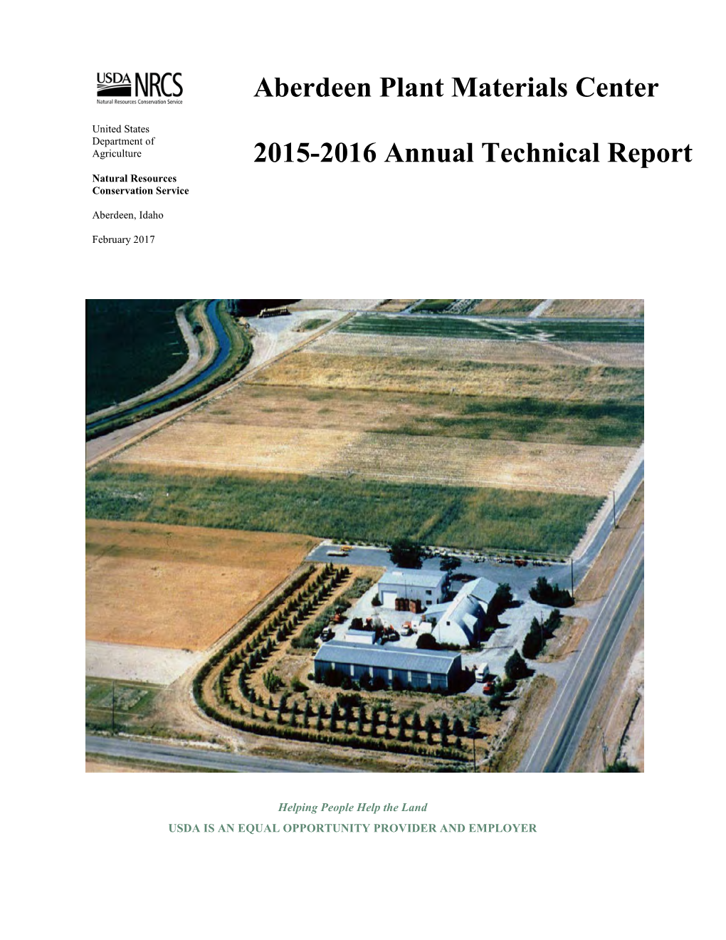 Aberdeen Plant Materials Center 2015-2016 Annual Technical Report