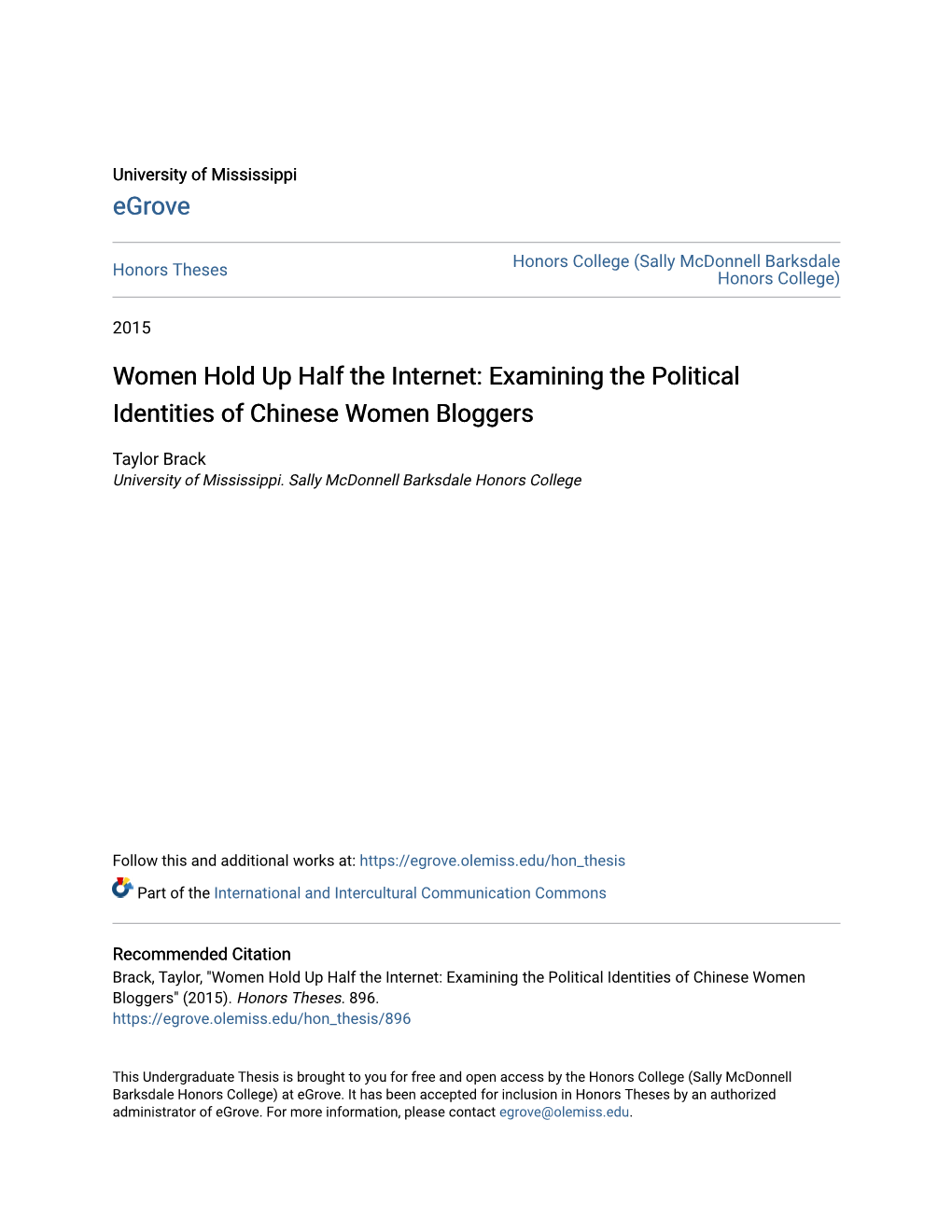 Examining the Political Identities of Chinese Women Bloggers