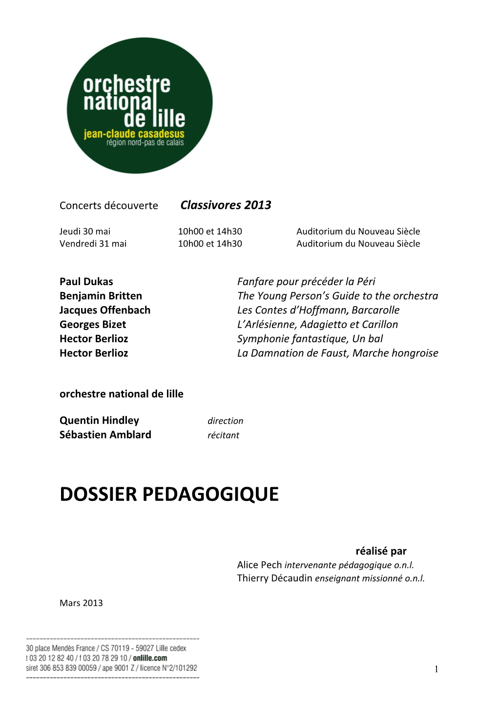 Dossier Pedagogique