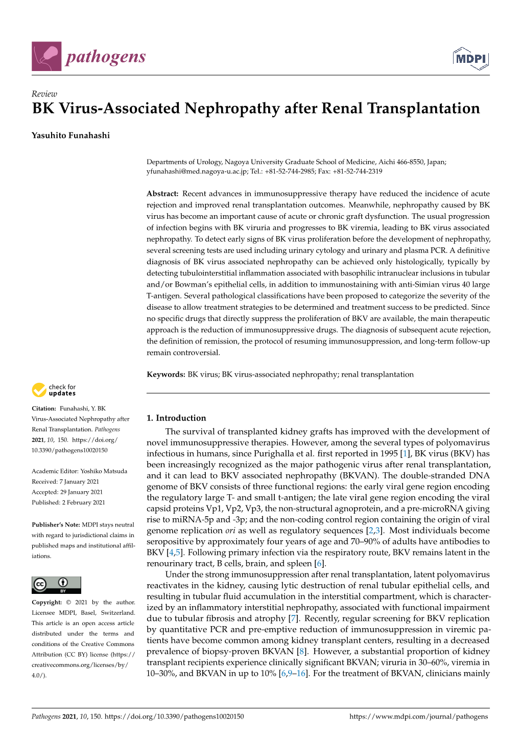 BK Virus-Associated Nephropathy After Renal Transplantation