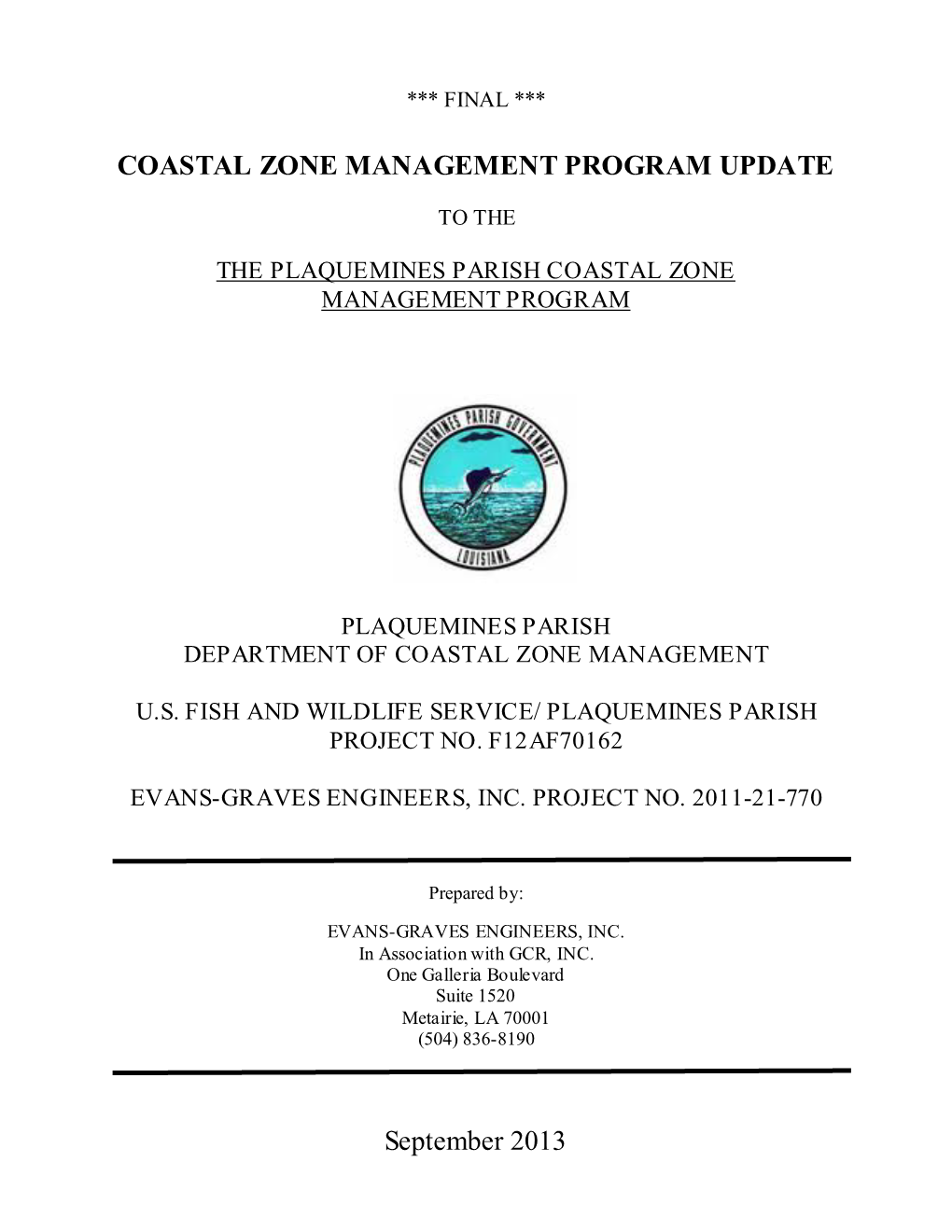 Coastal Zone Management Program Update