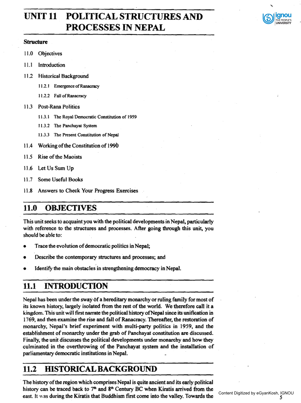 Unit 11 Political Structures and Processes in Nepal