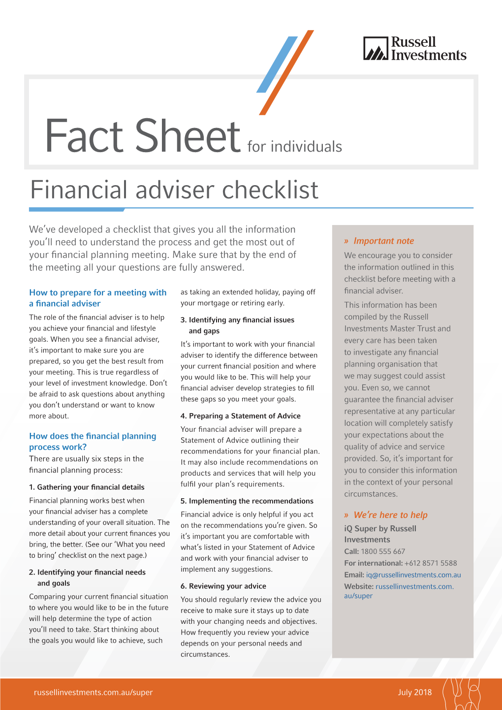 Financial Adviser Checklist