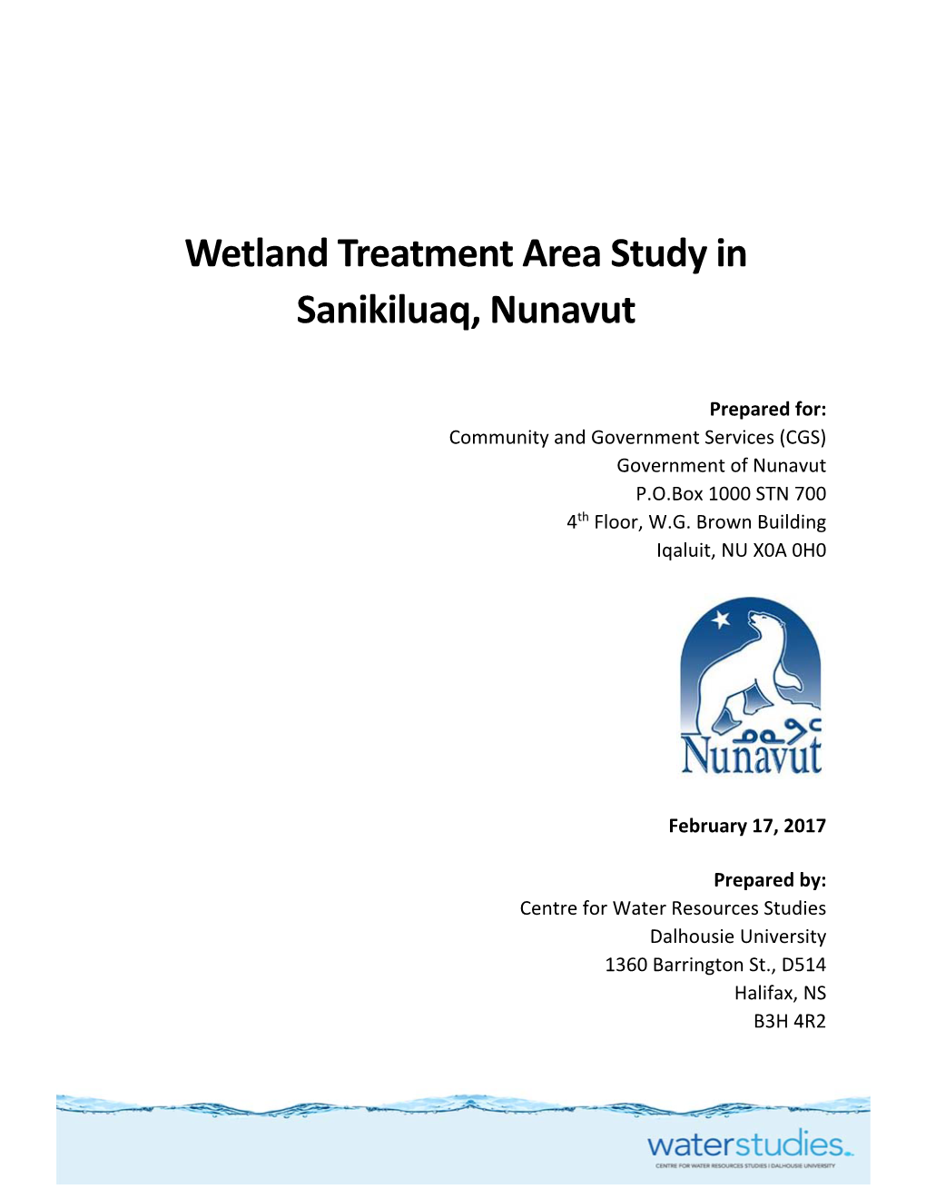 Wetland Treatment Area Study in Sanikiluaq, Nunavut