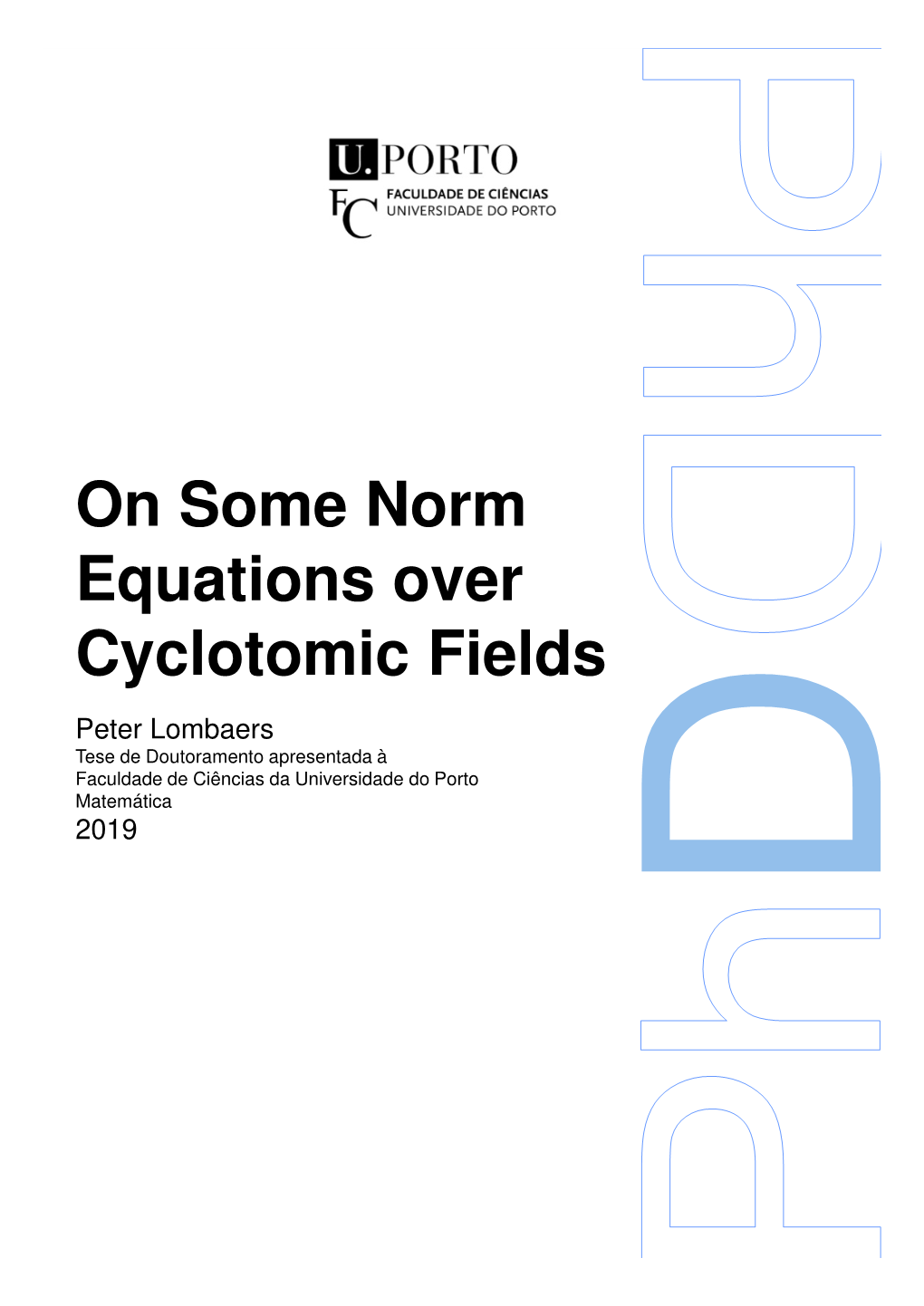 On Some Norm Equations Over Cyclotomic Fields