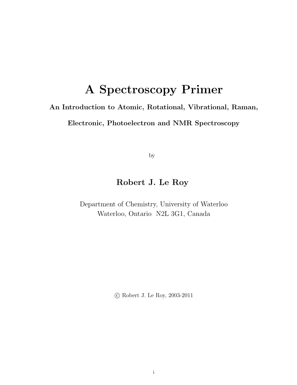 A Spectroscopy Primer