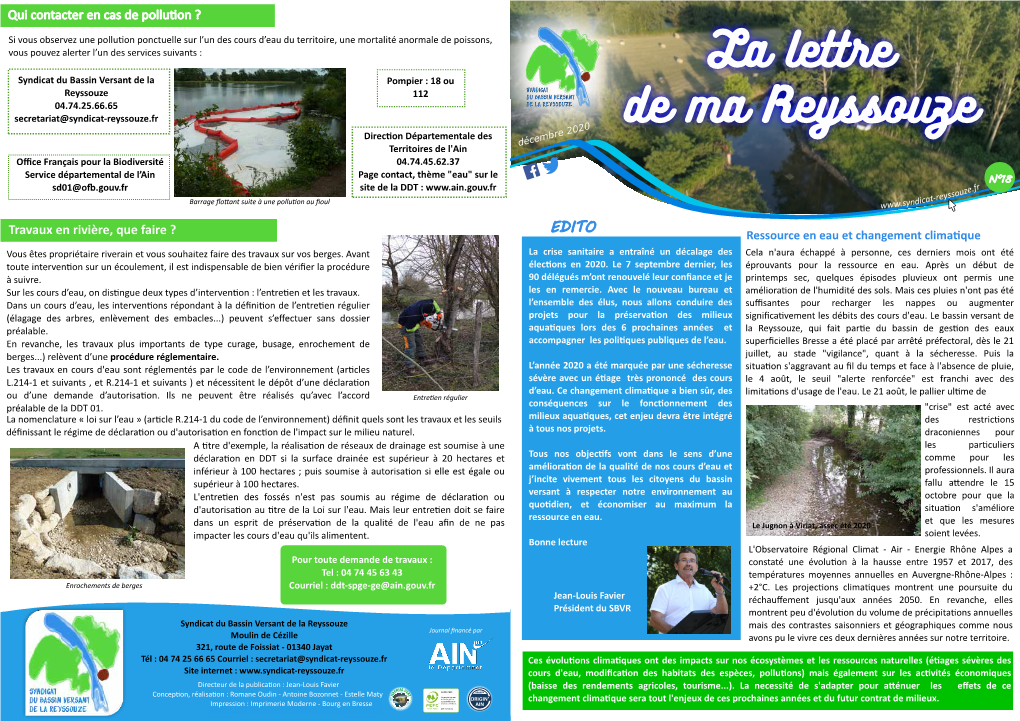 Lettre De Ma Reyssouze N°18 Decembre 2020