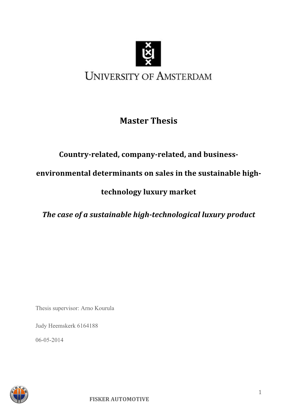 Master Thesis