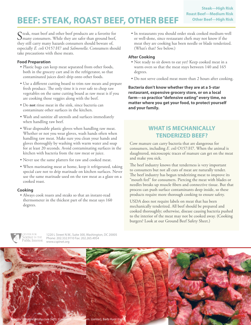 BEEF: STEAK, ROAST BEEF, OTHER BEEF Other Beef—High Risk