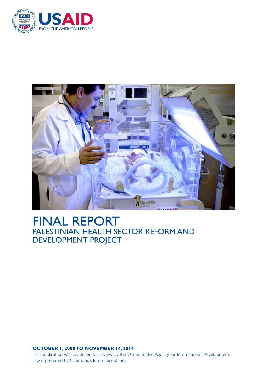 Final Report: Palestinian Health Sector Reform and Development Project
