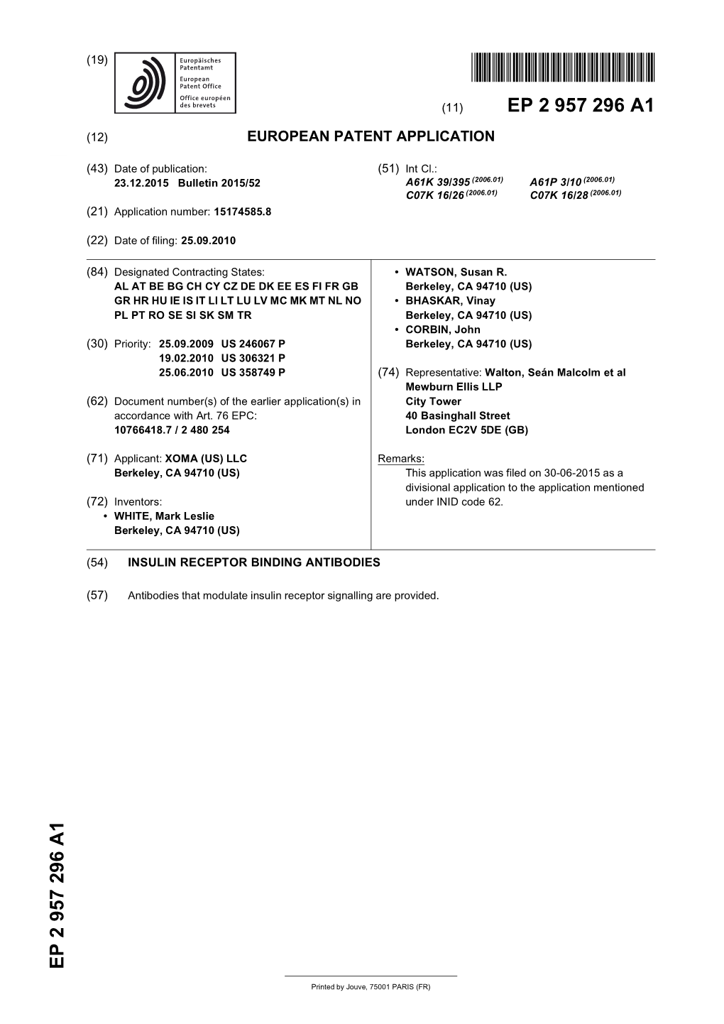 Insulin Receptor Binding Antibodies