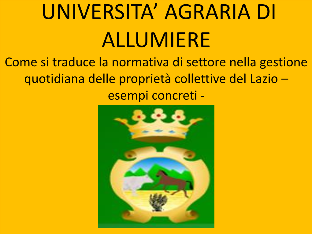 Universita' Agraria Di Allumiere