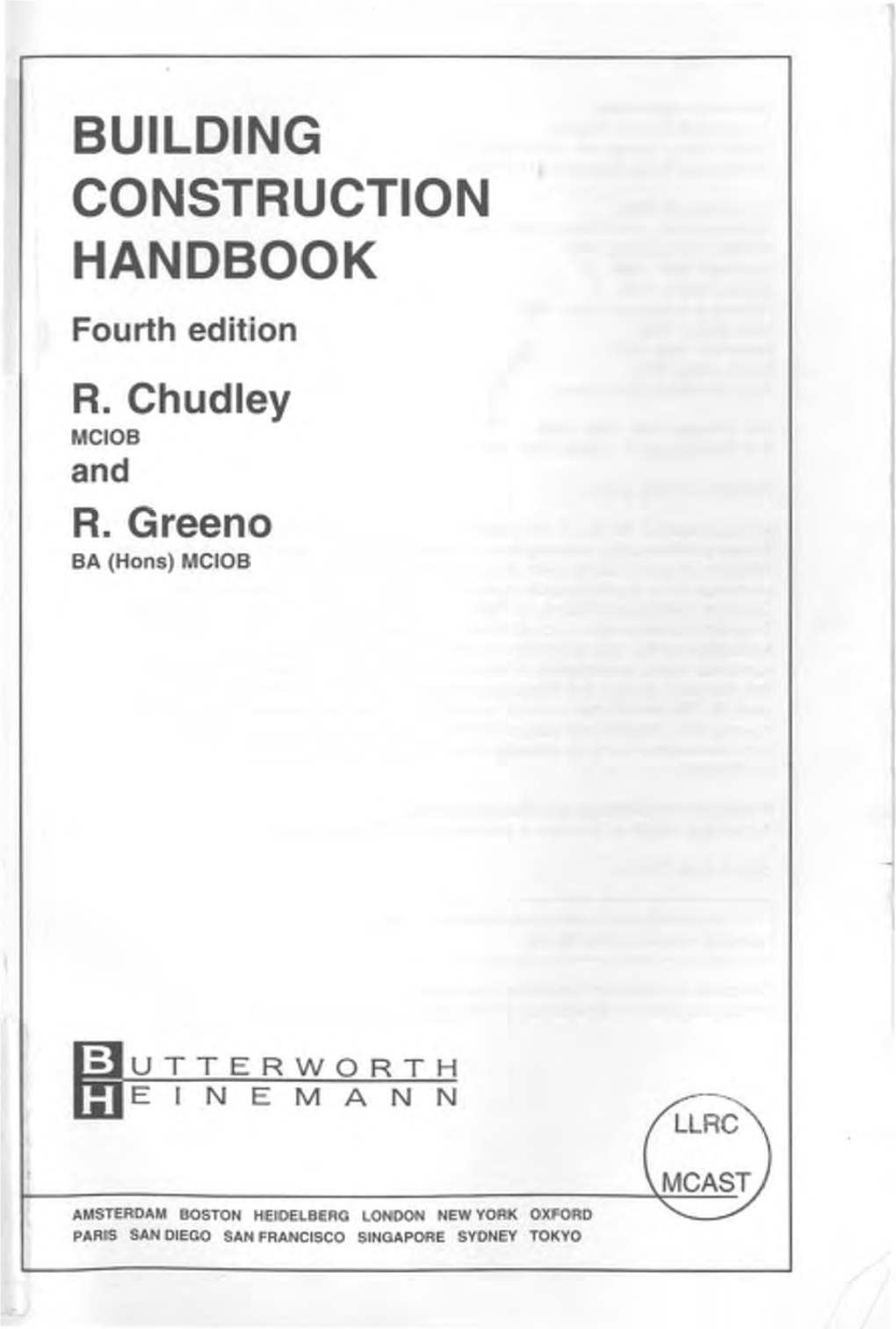 BUILDING CONSTRUCTION HANDBOOK Fourth Edition R