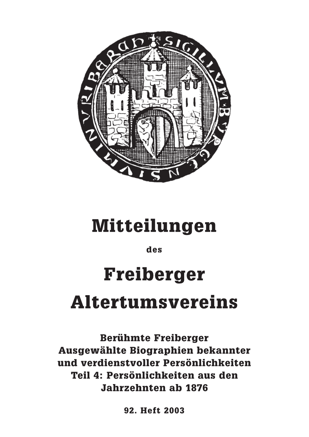 Mitteilungen Freiberger Altertumsvereins