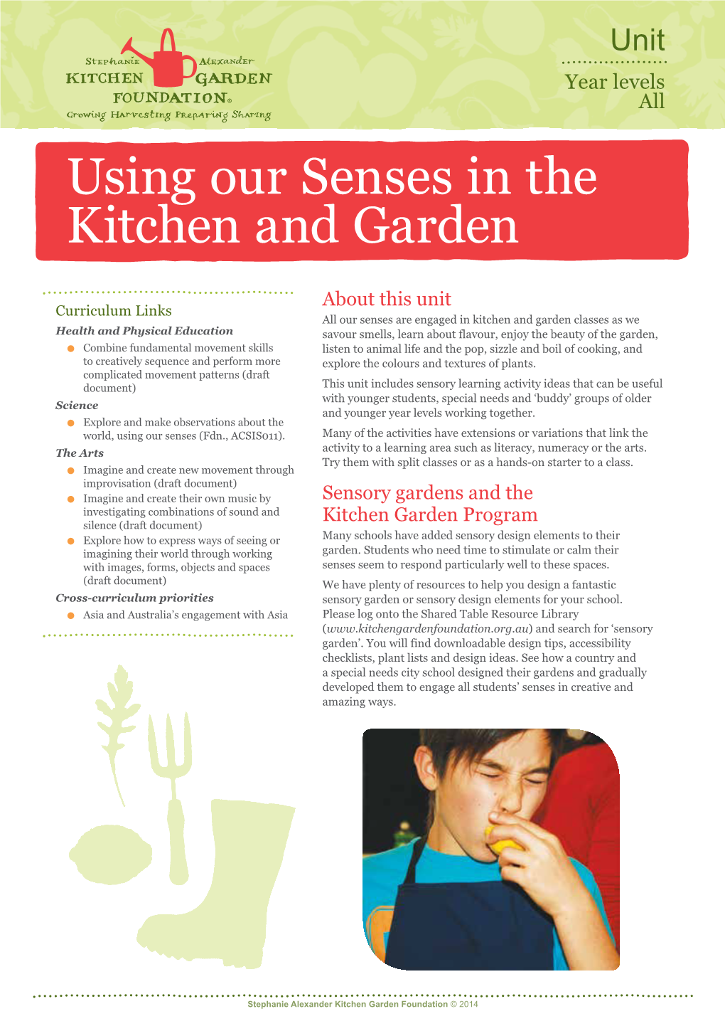 Using Our Senses in the Kitchen and Garden