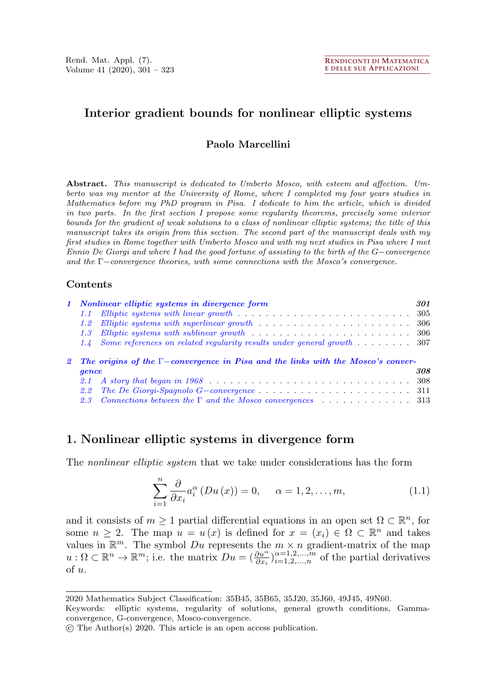 Interior Gradient Bounds for Nonlinear Elliptic Systems