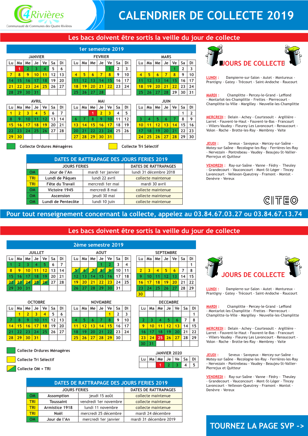 Calendrier 2019