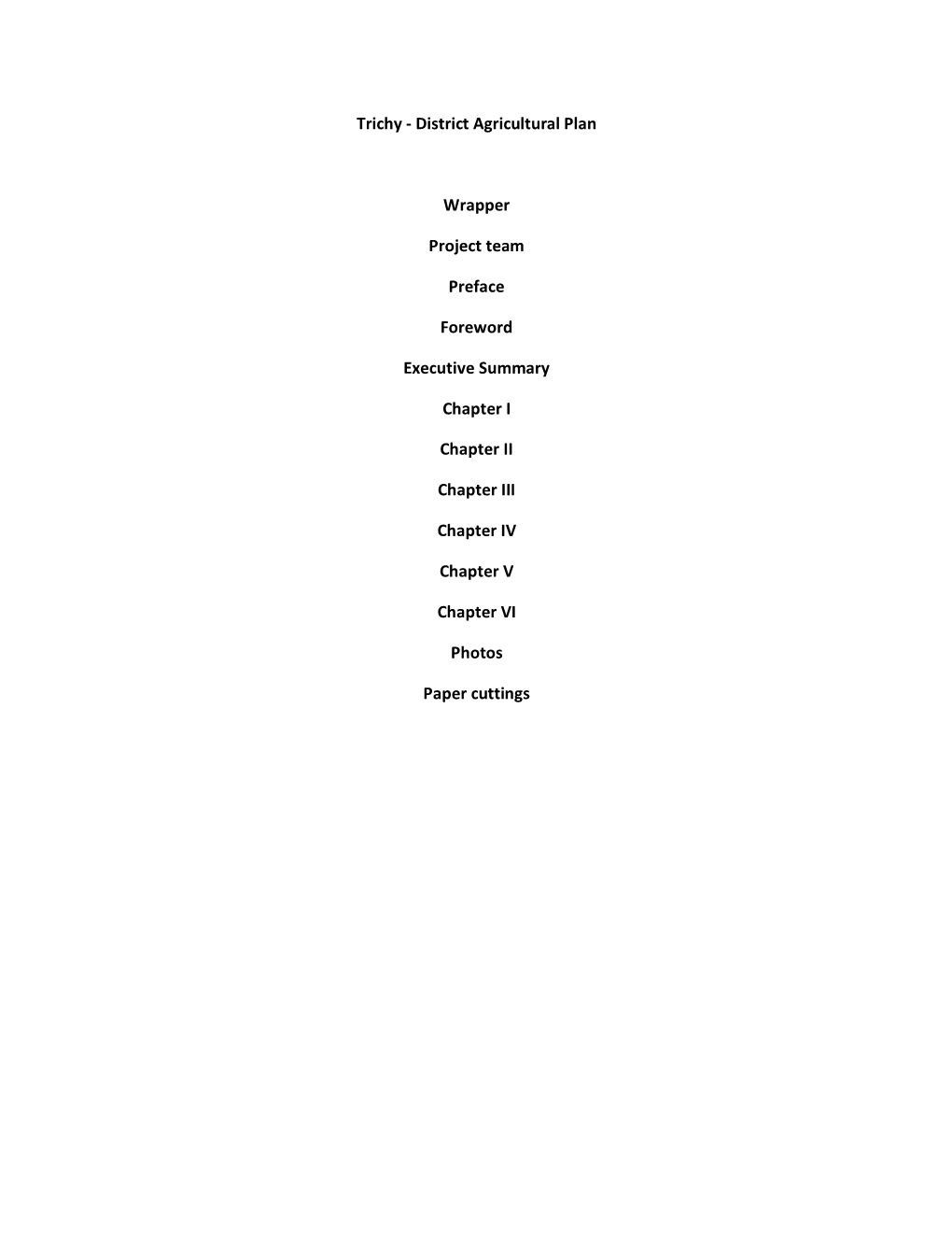 Trichy - District Agricultural Plan