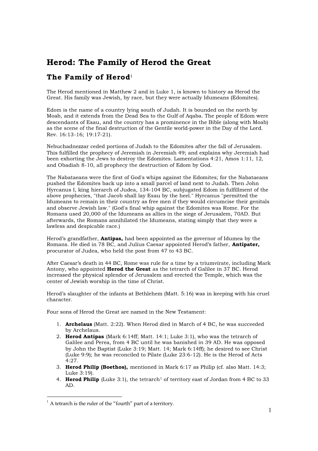 The Family of Herod the Great the Family of Herodi