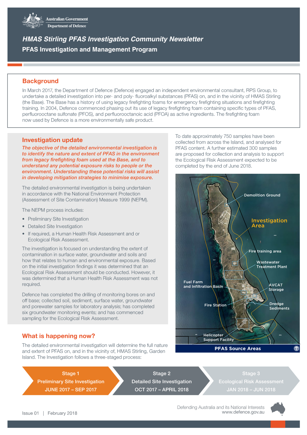 HMAS Stirling PFAS Investigation Community Newsletter PFAS Investigation and Management Program