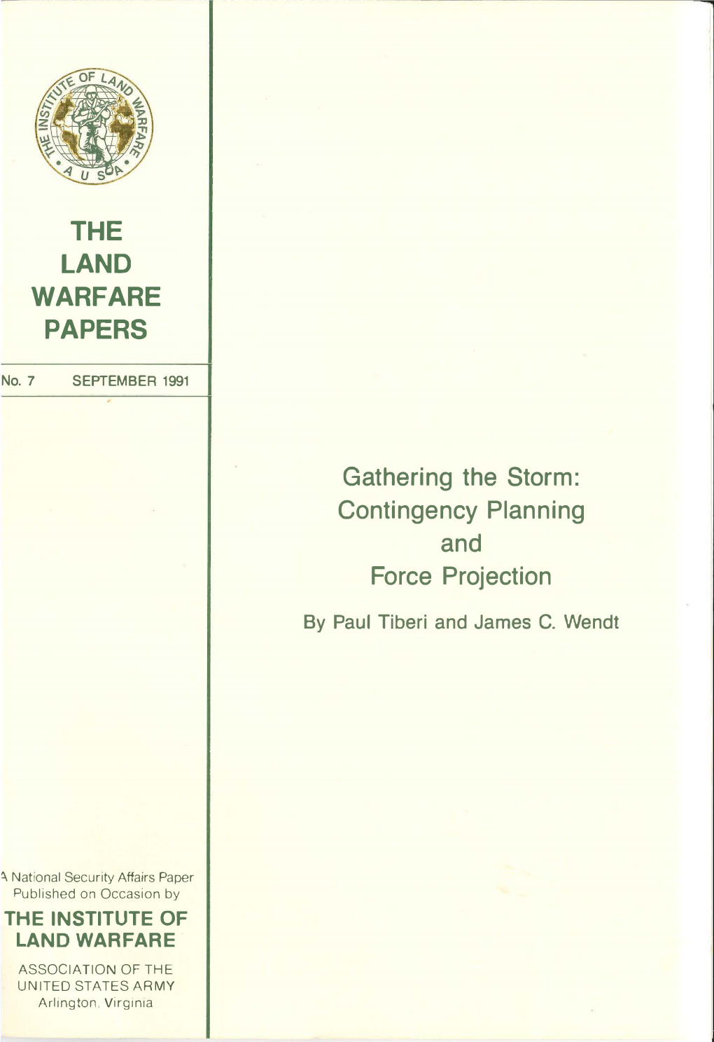 Contingency Planning and Force Projection