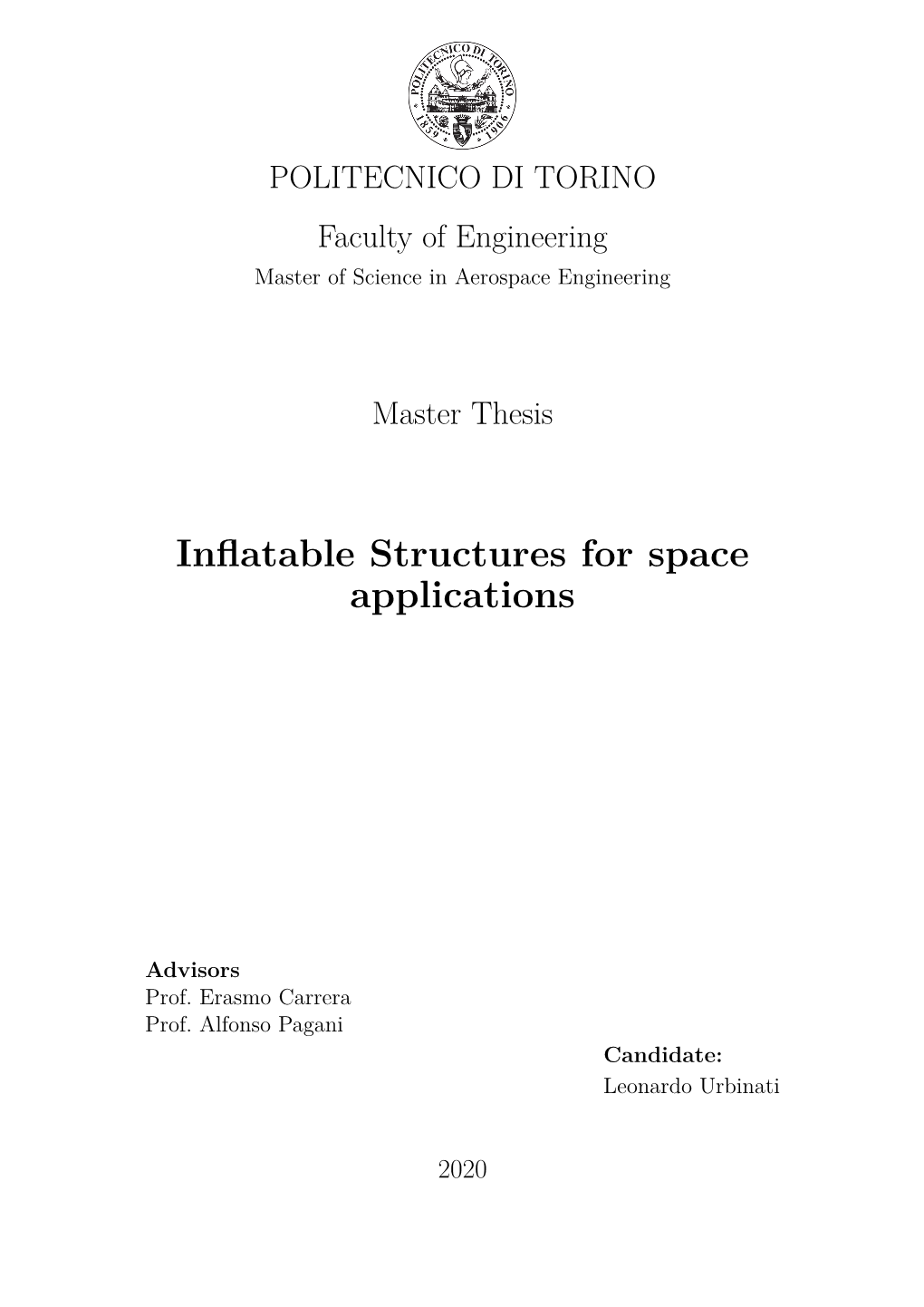 Inflatable Structures for Space Applications