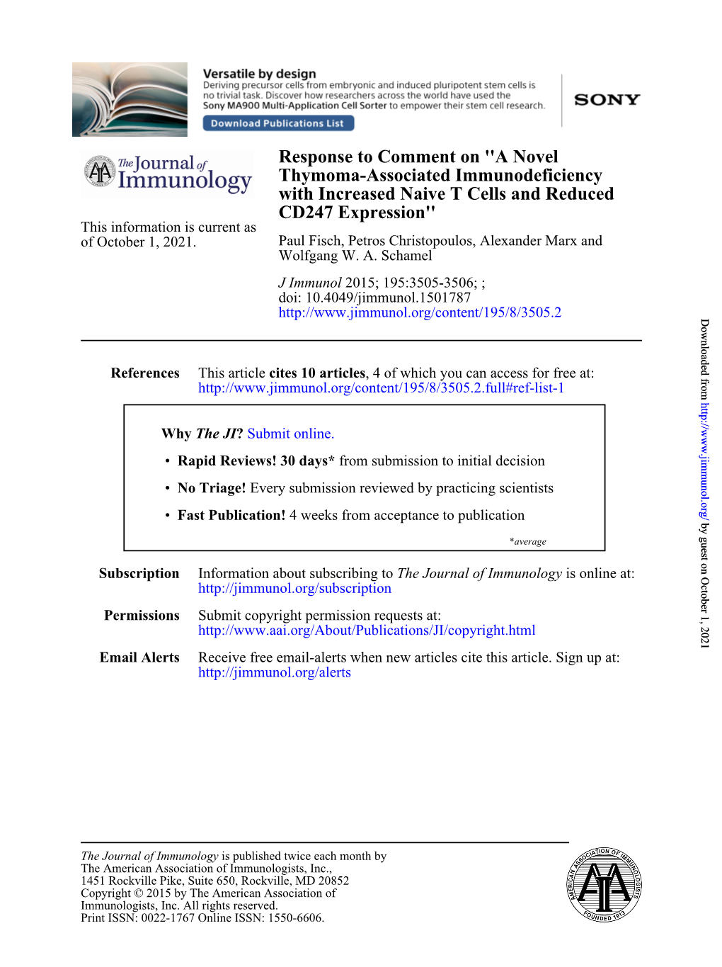 CD247 Expression'' This Information Is Current As of October 1, 2021