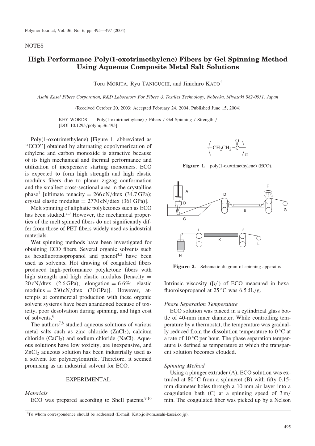 Fibers by Gel Spinning Method Using Aqueous Composite Metal Salt Solutions