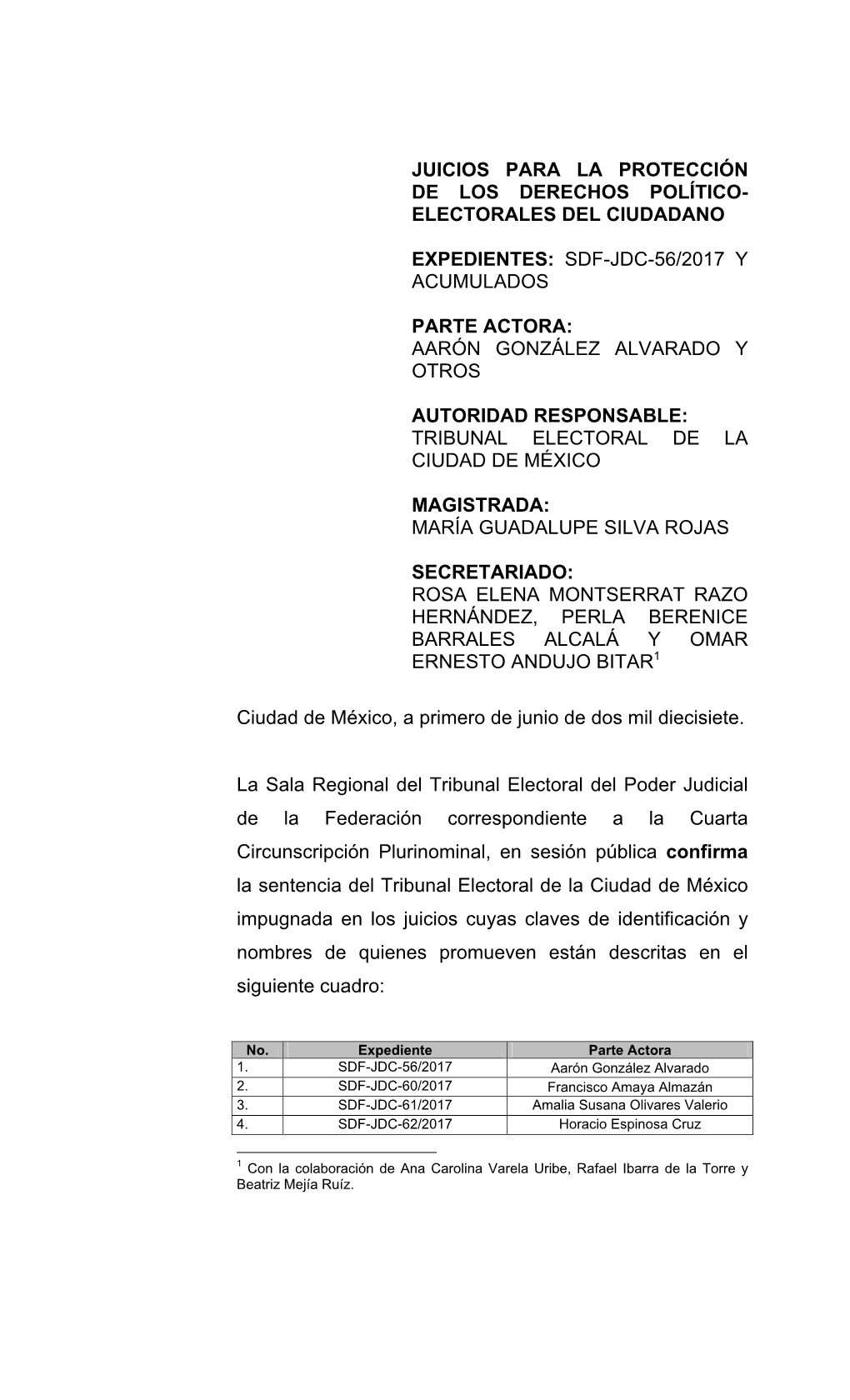 Sdf-Jdc-56/2017 Y Acumulados Parte