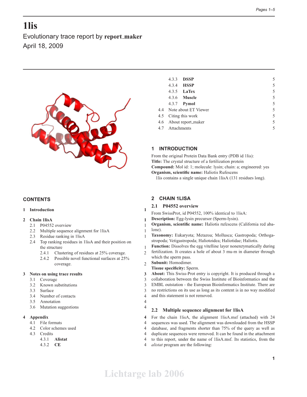 1Lis Lichtarge Lab 2006