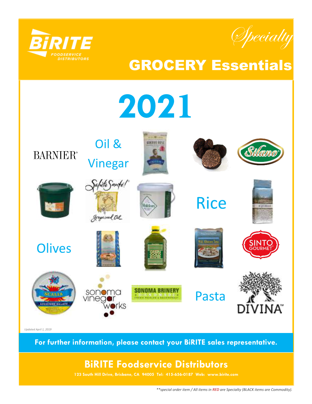 Specialty GROCERY Essentials 2021 Oil & Vinegar