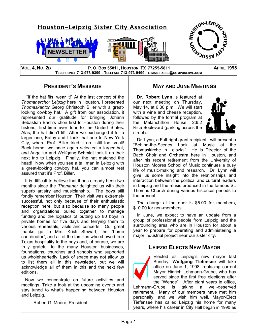 April 1998 Telephone: 713-973-9399 – Telefax: 713-973-9499 – E-Mail: Acsl@Compuserve.Com