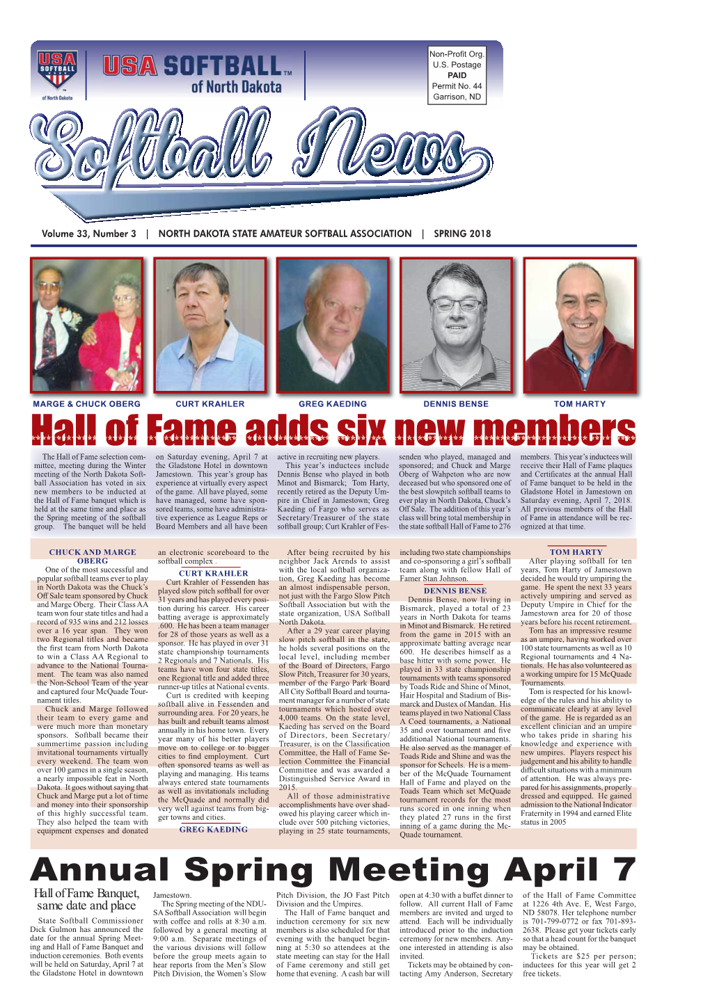 Hall of Fame Adds Six New Members