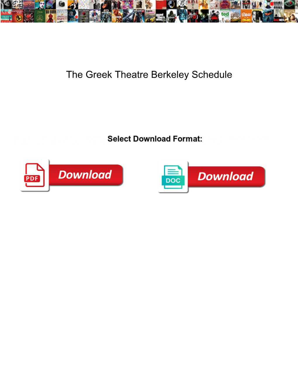 The Greek Theatre Berkeley Schedule