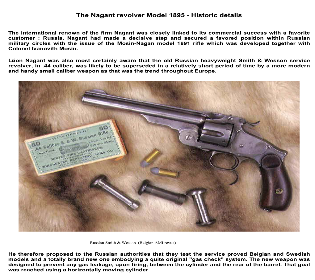 The Nagant Revolver Model 1895 - Historic Details