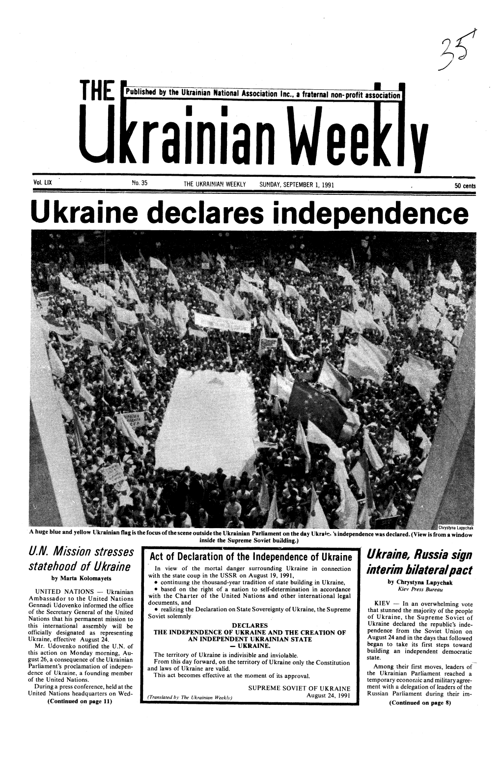 The Ukrainian Weekly 1991, No.35