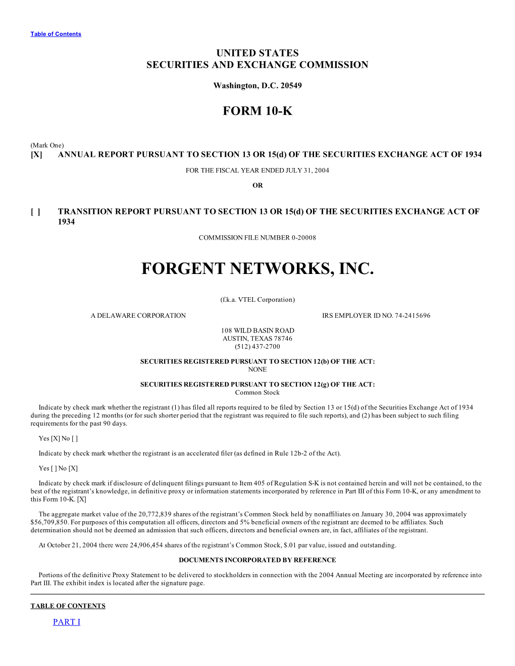Forgent Networks, Inc