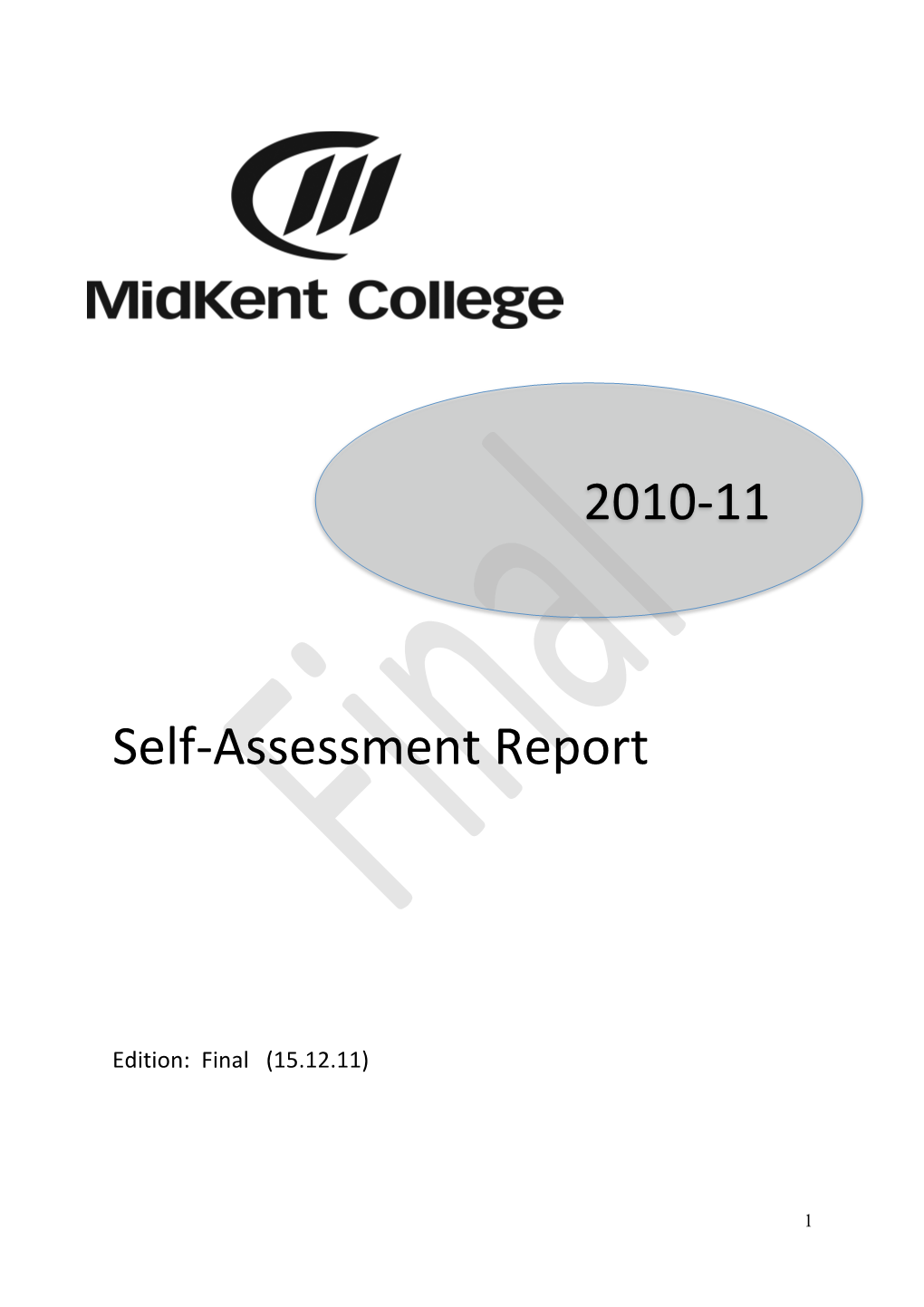 2010‐11 Self‐Assessment Report