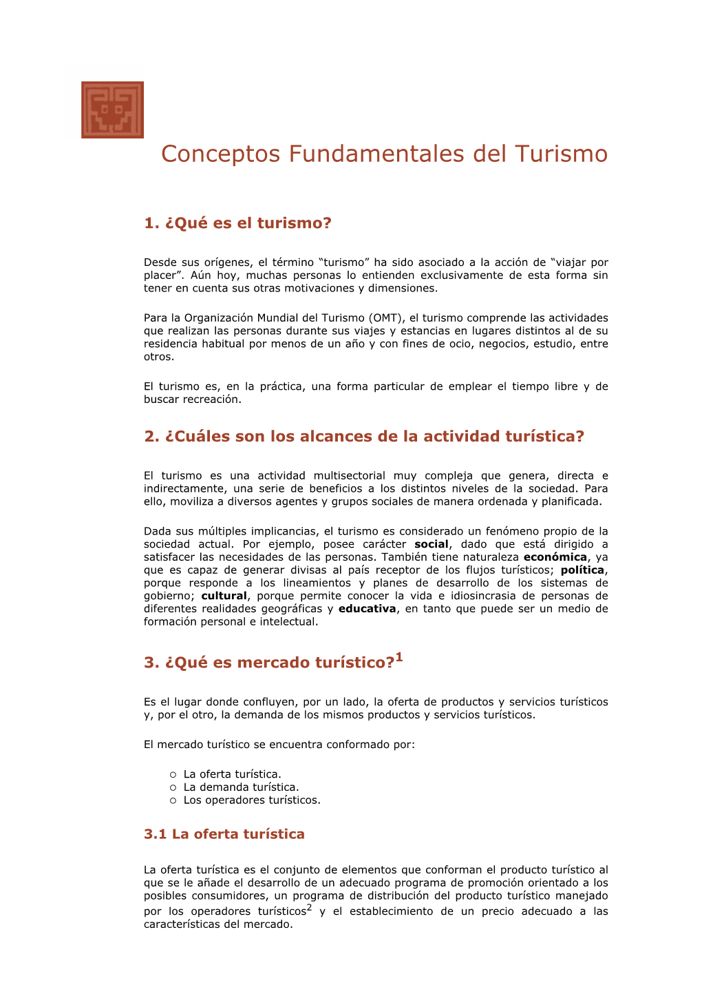 Conceptos Fundamentales Del Turismo