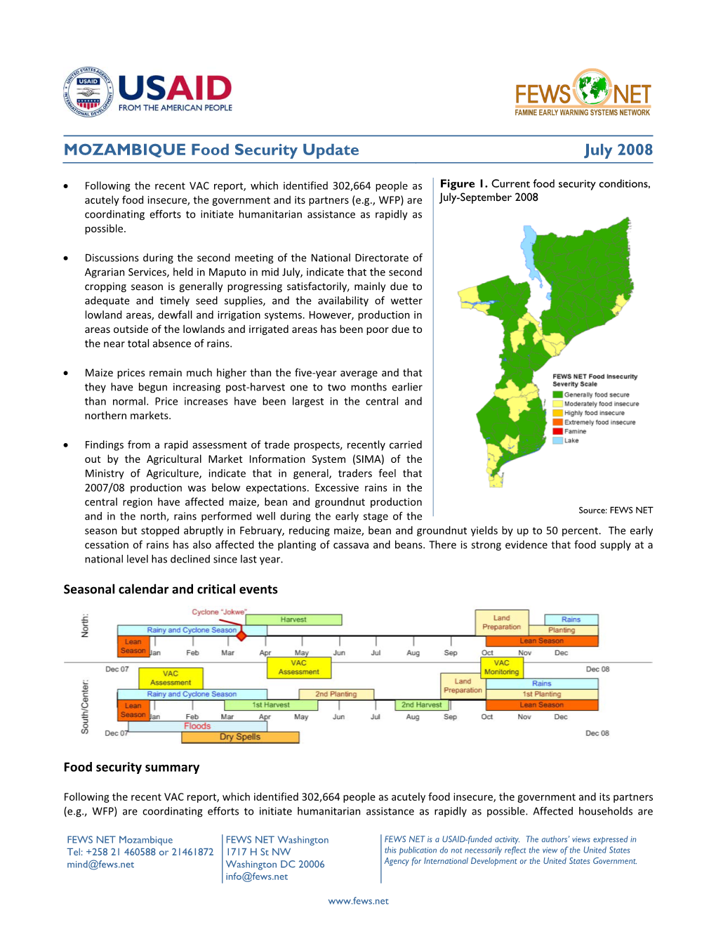 MOZAMBIQUE Food Security Update July 2008