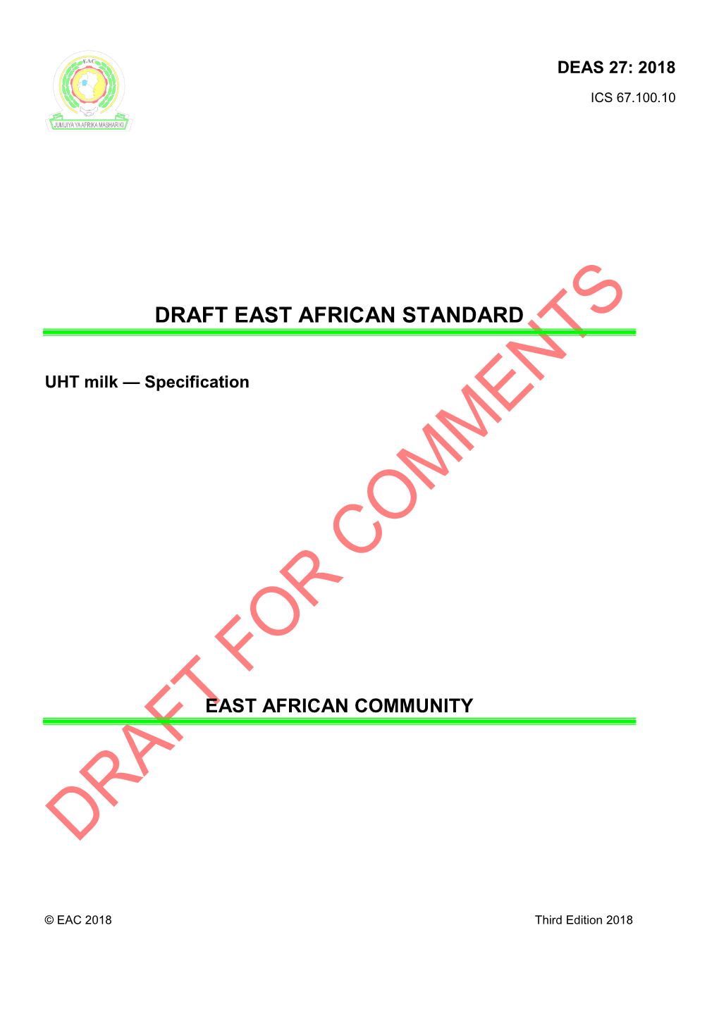 Draft East African Standard