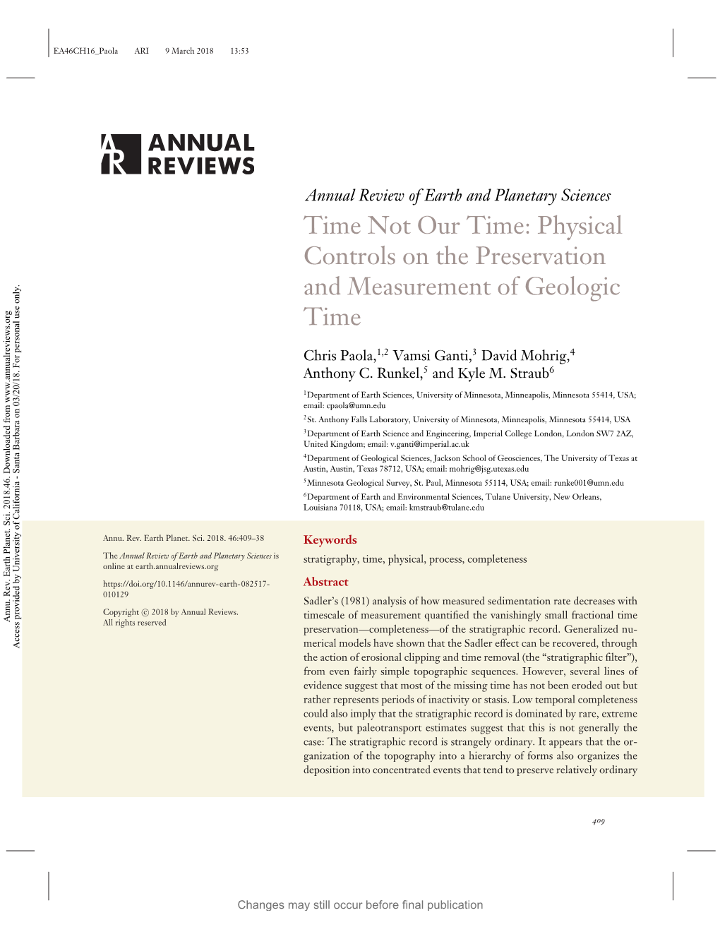 Physical Controls on the Preservation and Measurement of Geologic Time